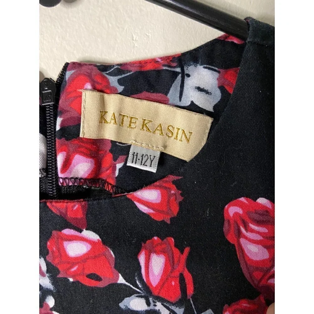 Kate kasin floral fit and flare girls dress size 11-12y